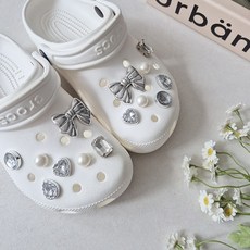 데일리스토어 실버 큐빅 리본 14P 파츠 세트