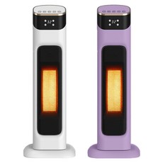 暖風機 立式速熱電暖器，恆溫節能，遙控定時，傾倒斷電安全設計, 雲衣紫【陶瓷速熱+遠程遙控+溫度可調】