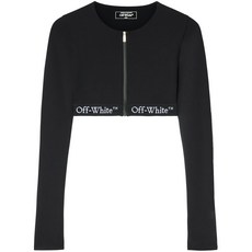 오프화이트 로고 밴드 크롭 탑