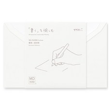 日本 MIDORI MD 棉質信紙 橫線 A 信封 8入, 1個, 白色