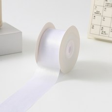 올리브파티 밀키 실크 오간디 리본 4cm 20야드 18M 청첩장 선물포장, 1개, 화이트