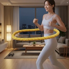 미누즈 무소음 훌라후프 고탄성 가정용 다이어트, 1개, 옐로우, 1.5kg