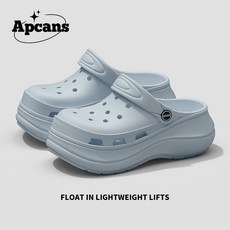 DFMEI 超厚底增高舒適輕便百搭女款洞洞鞋夏季外穿涼拖軟底卡通, 天藍:35-36, 1個