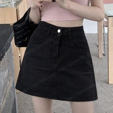 cammello 여성 캠퍼스무드 A라인 데님 미니스커트 하이웨이스트 봄여름 청치마