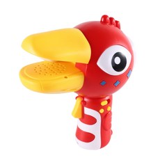 可愛小鴨造型音樂玩具，聲光效果，手持式設計，寶寶早教益智玩具, 【紅色】錄音+變聲+掛繩-電池版（彩盒, 1個