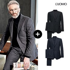 [워모(LUOMO)] [정가: 199 000/특가] 워모 울 혼방 스트레치 수트 2벌세트(자켓2 + 팬츠2)