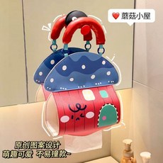 可愛造型抽取式衛生紙盒掛袋，適用於客廳、床頭、衛浴收納, 1個, 【紙巾袋】紅色小屋,普通款