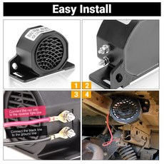 에어혼 화물차 크락션 12V-48V 105dB 원형 후진 경고벨 비퍼 버저 경고음 후진벨트 리버스 알람 자동차 트럭 차량 알람용, [01] 옵션1