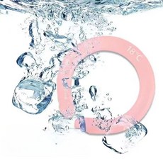 18도 PCM 아이스 넥쿨러 얼음 목걸이 넥밴드 여름 야외활동 쿨링튜브, 아이스 링 핑크