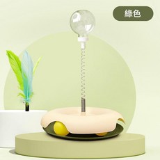 JWJJ 貓咪漏食轉盤, 綠色, 1個, 底盤直徑21.5cm高度28cm