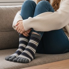 아놀드파마 여성 발가락양말 장목 링글 파일쿠션 스포츠 양말 5켤레