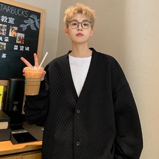 【潮胖穿搭】大碼針織開衫外套，秋季新款拉鏈衛衣，寬鬆大尺碼男士上衣