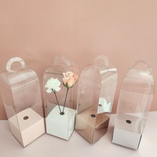 투명 꽃다발 포장 케이스, 로즈골드, 1개