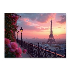 여행 그림 액자 에펠탑 루브르 프라하 스위스 거실 사무실 풍경화 캔버스 액자, 에펠탑3