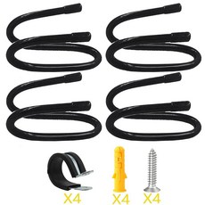 4팩 벽 마운트 스노우보드 보관 랙 범용 디자인 미끄럼 방지 보관 모든 스키 부츠 폴 고글 장갑 헬멧 등을 위한 벽걸이 정리함 차고 지하실용, 4팩 벽 마운트 스노우보드 보관 랙, 범용 디자인, 미