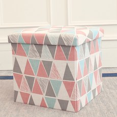 多功能可折疊收納凳 家用沙發換鞋凳 強承重, 1個, 幾何形狀(現貨,31*31*31cm