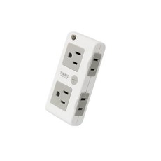 太星電工 大間距旋轉插座 2P 3P四插 多孔分接壁插, 1個, 白色, 11cm