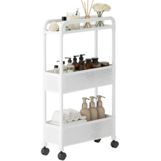 라로미 폭13cm 이동식 틈새수납장, 화이트