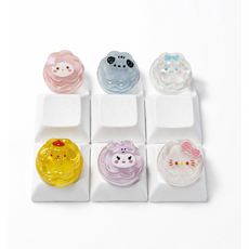 귀여운 기계식 키보드 키캡 포인트 스티커 3가지 (키캡키링호환), 청축, pudding, 동물푸딩6개+키캡6개