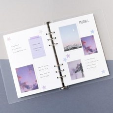 모노라이크 A5 6공 베이직 스크랩북, 반투명바인더 + 화이트내지, 30매, 1개