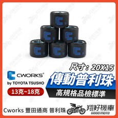 Cworks 普利珠 20x15mm 適用於SYM PGO AEON 機車, 1個, 20*15 普利珠【18g】一組6顆