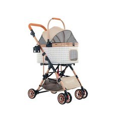 BND 可分離式寵物推車 BNDC103-3 千鳥格紋 折疊式貓狗推車, 卡其色, 1個
