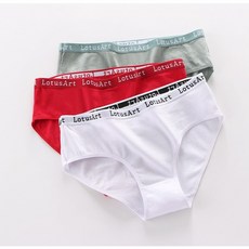 여성 하이웨스트 스판 밴딩 면 로고팬티 6p