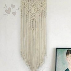 면사 벽걸이 장식 태피스트리 거실 침실 인테리어 소품 보헤미안 북유럽 감성, 베이지
