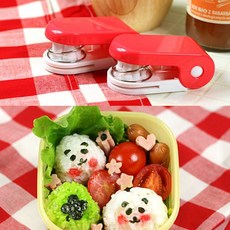 스타일온 예쁜 도시락 만들기 김 펀치꾹 팬더 클로버 (레드), 1개, 상세페이지 참조