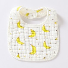 八層紗圍兜 吃飯巾 U型圍兜兜 新生兒圍嘴 嬰兒圍兜 寶寶口水巾 幼兒紗布巾 SU1923, 1個, 2.香蕉, 1