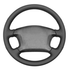 MEWANT 토요타 4러너 1998-2002 / 캠리 1997-2001 / 코롤라 1998-2002 / 시에나 1998-2003 / 툰드라 2000용 핸드 스티치 핸들 커버, 6: 블랙 육각형 가죽 및 회색 실