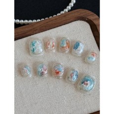 Portia Nail 穿戴甲 來自貝殼的信 手工美甲片, 1個, 來自貝殼的信 （短方圓 14mm,S