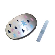 알루미늄 도시락통 280ml(폴리에틸렌 내부에 돼지 부착 고무 밴드 포함) ABC 곰 무늬 일본 제조