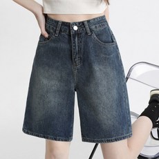 별하늘 여성용 워싱 데님 5부 청반바지