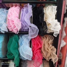 노방 와이어 2단레이스 코튼 인타주름 미역레이스 DIY인형옷 에견옷 의류부자재, 2개, 1번