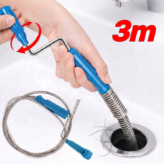 엠리브 하수구막힘 뚫어뻥 배수구청소도구 스프링 관통기, 혼합색상