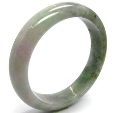 小樂珠寶 翡翠手鐲 玉鐲 紫羅蘭 灑綠花 A貨 手圍18.1號 內徑56.7mm, 1個
