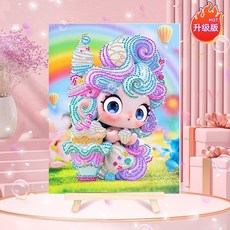 冰淇淋公主鑽石貼畫 23*30cm 兒童DIY 鑽石貼畫 兒童手作, 冰淇淋公主I, 1個
