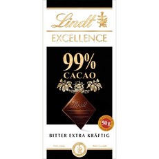 린트 엑셀런스 99% 카카오 다크 초콜릿 | 50g | 진한 다크 초콜릿 | 풍부한 카카오 향, 1
