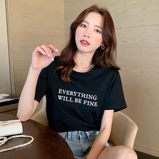 수유복 반팔 티셔츠 여름 루즈핏 라운드넥 레터링 순면 반팔티 캐주얼 수유 반팔 상의 JS