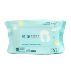 Baby Hug 嬰兒濕紙巾 雲柔厚款 洗臉巾 多用途清潔, 1個, 純淨嬰兒濕巾 超厚款(藍)80抽