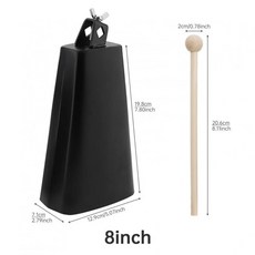 금속 철 소음 발생기 카우벨 드럼 후프 업다운 키 핸드 퍼커션, 1개, 2. 8 inch