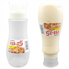 MADE IN JAPAN 알뜰한 거꾸로 오코노미야끼 5줄 마요네즈 소스통, 380ml, 2개
