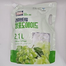 라이브타임 청포도에이드, 2.1L, 1개