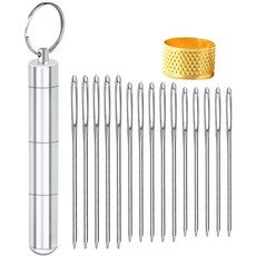 KAOBUY 15PCS 3 크기 큰 눈 무딘 바느질 스티치 바늘 스테인레스 스틸 원사 뜨개질 바늘 스토리지 박스, 보여진 바와 같이