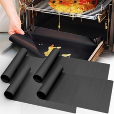 UBeesize 오븐 바닥용 두꺼운 라이너 4팩 BPA 및 PFOA 프리 재사용 가능한 40.6 x 61cm(16 24인치) 튼튼한 논스틱 테프론 매트 전기 가스 토스터