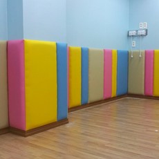 (방염)벽쿠션매트 스펙트럼형 500X1000MMX35MM 벽매트 안전매트 어린이매트, 스카이블루, 1개