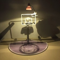 미니 농구골대 야간 조명 장식 데스크테리어, 1개, 회색 일반