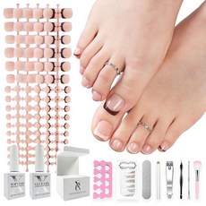 SXC Cosmetics X-Pro Tips 프렌치 팁 프레스 온 발톱 여성용 아크릴 소프트 젤 시스템 (쇼트 프렌치 스킨톤 쇼트), 쇼트 프렌치 스킨톤