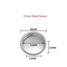 Delonghi EC200/EC221/EC330/ECO310EC152 용 51mm 2 귀 밑면 커피 Portafilter 수정 된 커피 핸들 에스프레소 액세서리, blind basket